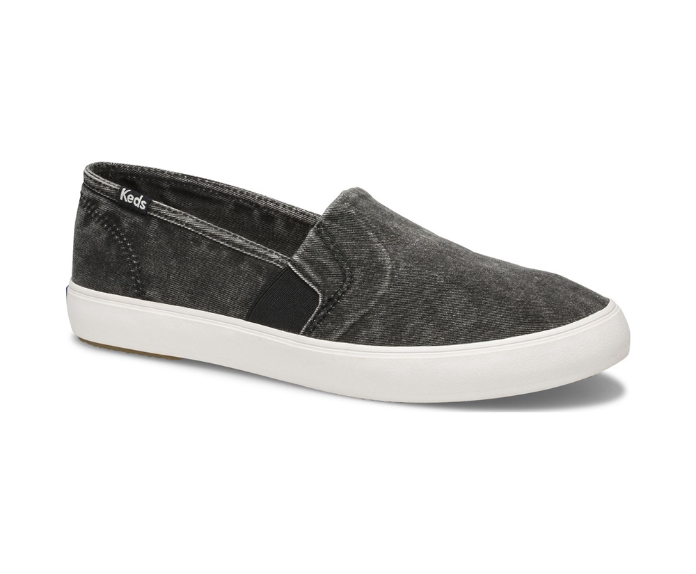 Slip Ons Keds Mujer Negras - Clipper Washed Solids - 082-OFEDMP